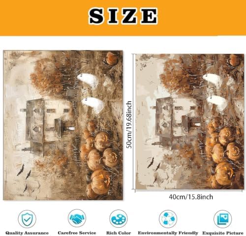 Halloween Pumpkin Paint by Numbers Kit for Adults Beginner (Without Frame) - Image 5