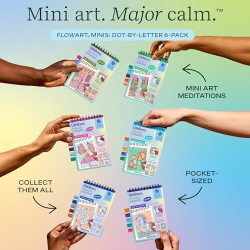 Lifelines FlowArt Mini Activity Pads, 6-Pack, Dot-by-Letter Coloring Books - Image 2