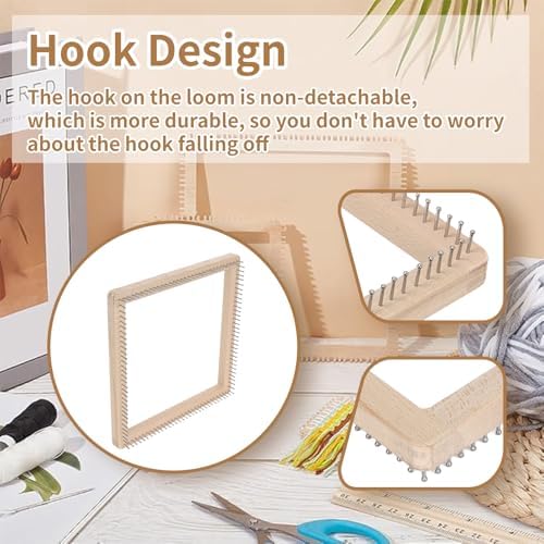 FOSA Wooden Knitting, Hand Craft, Knitting Board Tool, for DIY Weaving Beginners Adults and Children (20 * 20cm) - Image 3