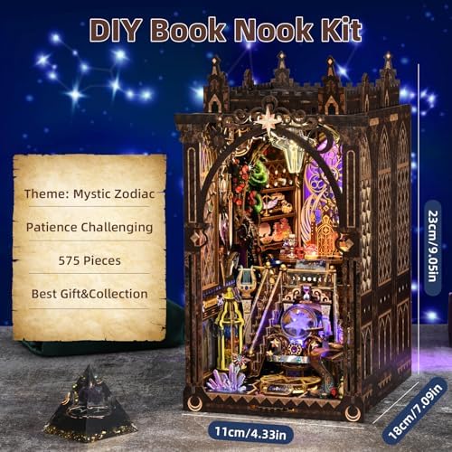 TOYQI Book Nook Kit for Adult, DIY Miniature Dollhouse Kit, Zodiac Signs - Image 5