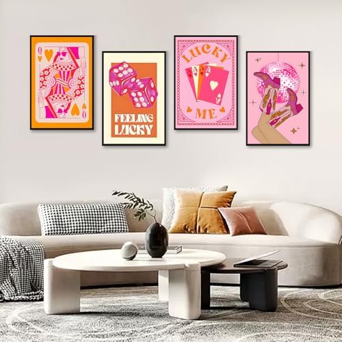 4 Pack Framed Paint by Numbers Kit for Adults, Pink Disco, 8 x 12 Inch - Image 2