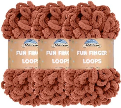JubileeYarn Fun Finger Loops Yarn - Umber - 3 Skeins by BambooMN