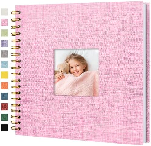 10"x10" Scrapbook Photo Album Linen Cover 20 Sheets 40 Pages White Paper by Hiwhy