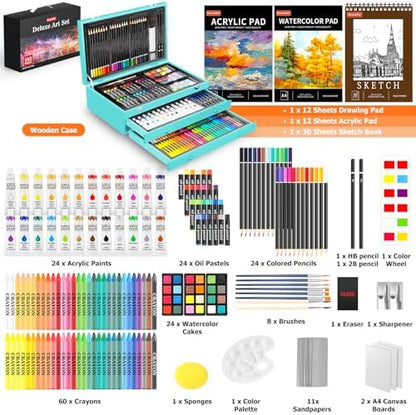 Soucolor Art Supplies, 192-Pack Deluxe Art Set Drawing Painting Supplies - Image 2