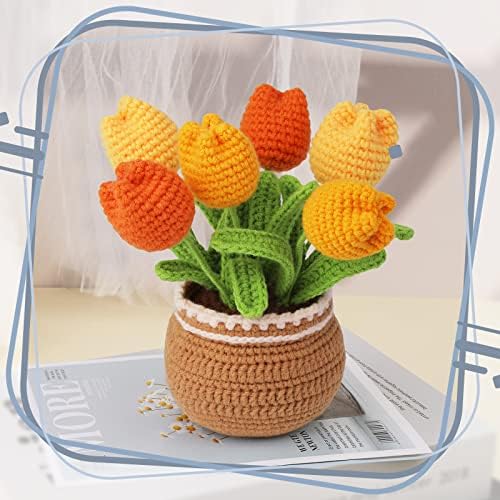 kgxulr Crochet Kit, Yellow Tulips Knitting Kit, Crochet Kit for Beginners - Image 5