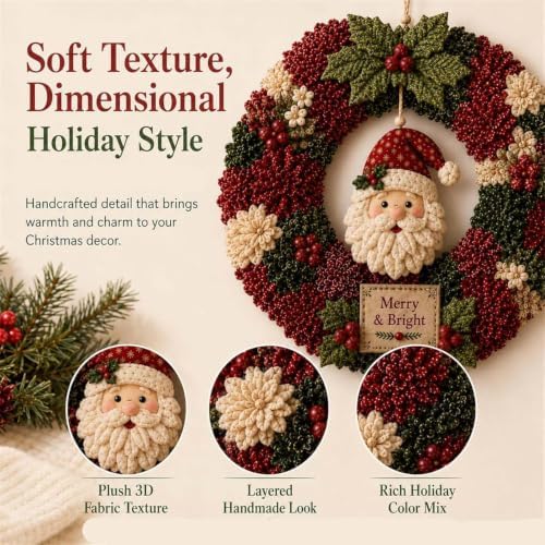 3D Fabric Poke Wreath DIY Kit,3D Fabric Poke Wreath DIY Kit for Adults (#D) - Image 2