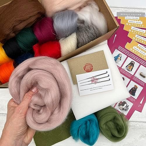 Bergin & Bath Needle Felting Bumper Kit - Nativity Craft Set for Adults and Teens, Gift, Planet-Friendly Wool - Image 5