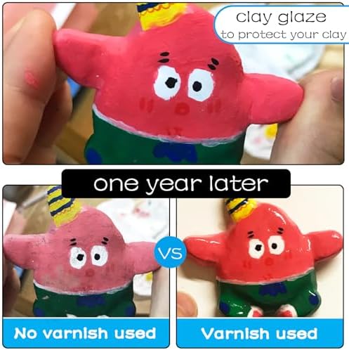 50ml Air Dry Clay Glaze, Protect Clay Surfaces, Delivers Gloss Glaze Effect - Image 4