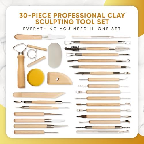 30 Pcs Clay Tools & Pottery Tools Kit, Professional Polymer Clay Sculpting - Image 2