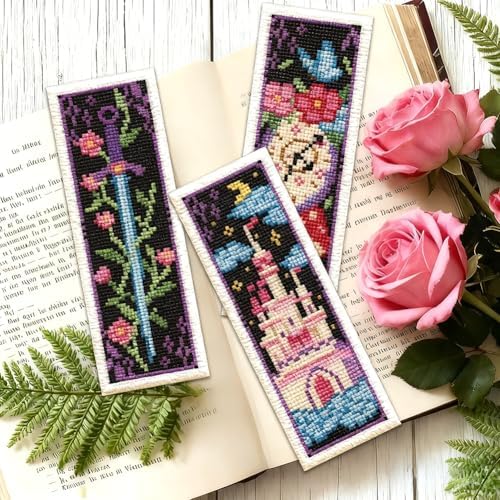 ORIGACH 6 Set Fairy Tale Fantasy Cross Stitch Bookmark Kit for Beginner - Image 5