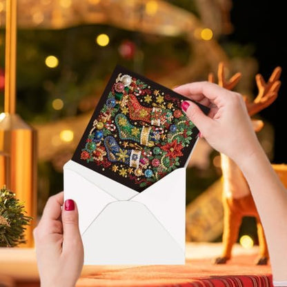 LAKEQUILL DIY Diamond Art Painting Greeting Kit, 12 Pieces, Creative Craft Set，Christmas - Image 2