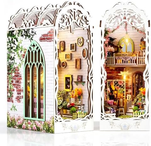 Book Nook Kit, Miniature Kit 3D Wooden Puzzle for Adults, Garden by MakingLifeFunforCool