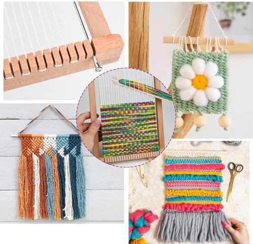 LYKTRIX Weaving Loom for Kids, Wooden Weaving Kit, Loom Kit for Kids Ages 8-12, Great Knitting Looms for Beginners and Girls Over 6 Years Old, Contains Enough Weaving Yarn 11.4" x 7.5" - Image 6