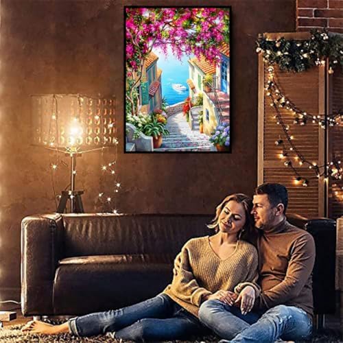 VIGEGU 2 Pack Cityscape Paint by Numbers Kit for Adults with Framed, Landscape Paint by Number DIY Adult Paint by Number Kits for Wall Decor 10x12in - Image 4