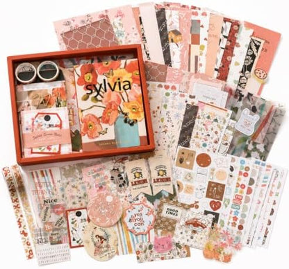 Diuhofart Aesthetic Scrapbooking Kit with A6 Notebook, Papers & Stickers by Diuhofart