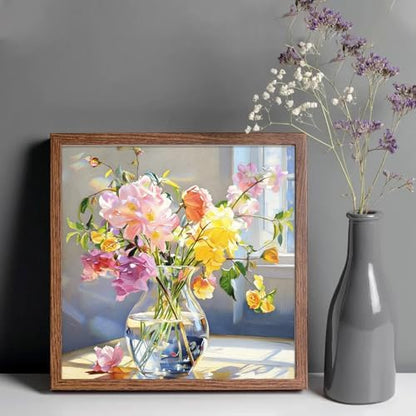 PHANTASYART Flowers Vased Paint by Numbers Kit for Adults 16x16inch - Image 2