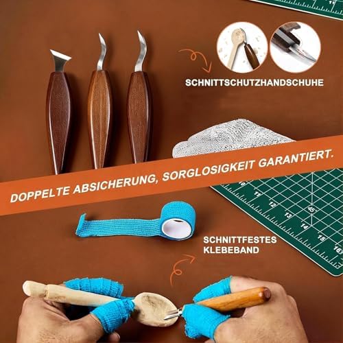 Dysenklan Wood Carving Kit Deluxe-Whittling Knife with PU Storage Bag,4 Wood Carving Knives 4 Detail Knives 6 Blocks, Woodworking Widdle Gift for Beginners Kids Adults Hobby - Image 5