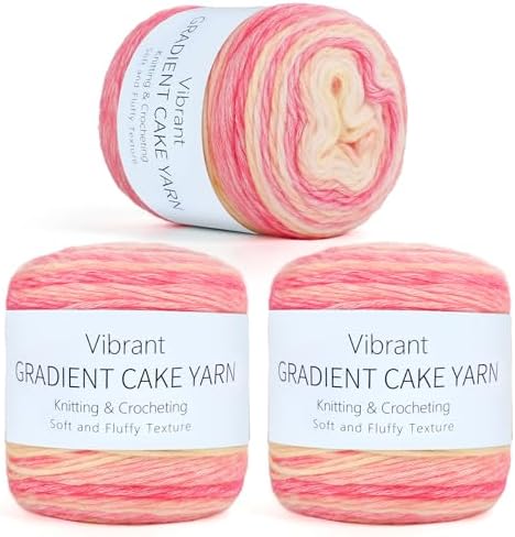 Aeelike Cake Yarn for Crocheting, Soft Ombre Crochet Yarn, Pink Yellow by Aeelikescrochetworld
