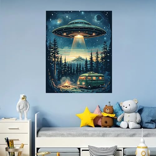 Arttoplus UFO Paint by Numbers Kit for Adults Beginner 16x20 inch - Image 5