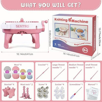 SENTRO Knitting Machine 48 Needles, Smart Circular Knitting Machine, Double Knitting Loom Machine for Adults Beginners,DIY Knitting Board Rotating Machine for Hat, Scarves, Socks - Image 6