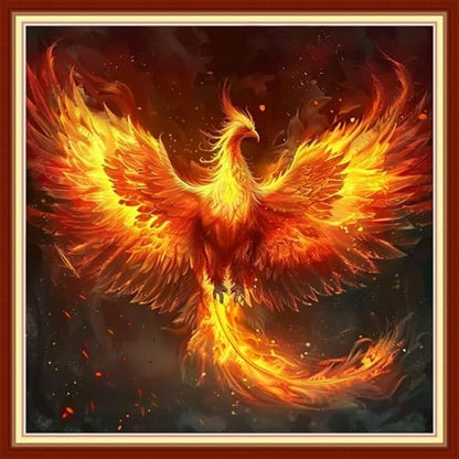 Joyhoor Stamped Cross Stitch Kits for Beginners, Needlepoint Kits for Adults, 11CT Counted Embroidery Kits-Fire Phoenix 18x18 inchs by JoyhoorCrossStitchKits