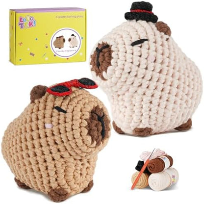 Crochet Kit for Beginners, Capybara Animal Kits for Adults, Amigurumi Set by Unknown