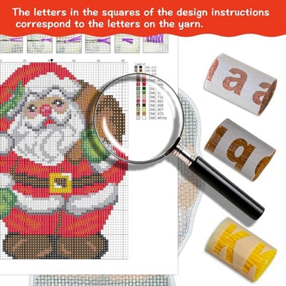 Latch Hook Rug Kits, 3D Printed Canvas Christmas Santa Decor Crochet Tapis Needle for Carpet for Crafts 20.4" X 15.0",Santa Claus - Image 2
