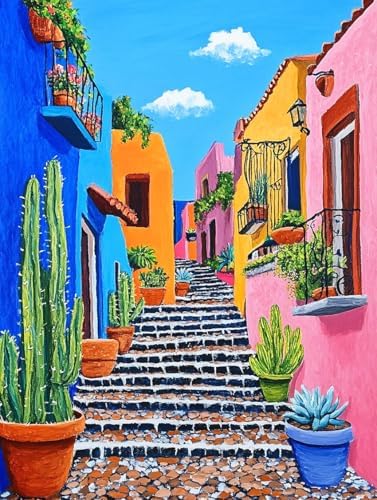 ZRIZQ Paint by Numbers Kit for Adults Beginner,Cityscape Cactus,16x20 by ZRIZQ