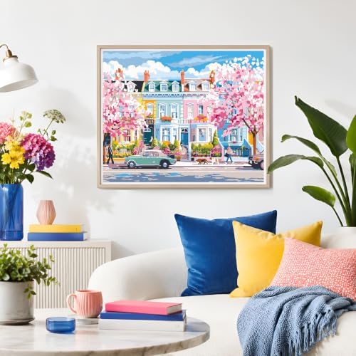 NXIKYO London Street Paint by Numbers Kit for Adults Beginner, Houses Adult Paint by Number Kits on Canvas, DIY Acrylic Oil Easy Painting by Numbers for Home Wall Decor 16 X 20 inch (Without Frame) - Image 6