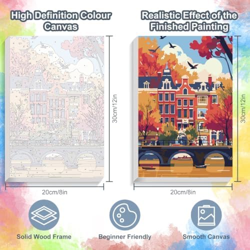 Kalonyth City Framed Paint by Numbers Kit for Adults Beginner 8x12 inch - Image 3