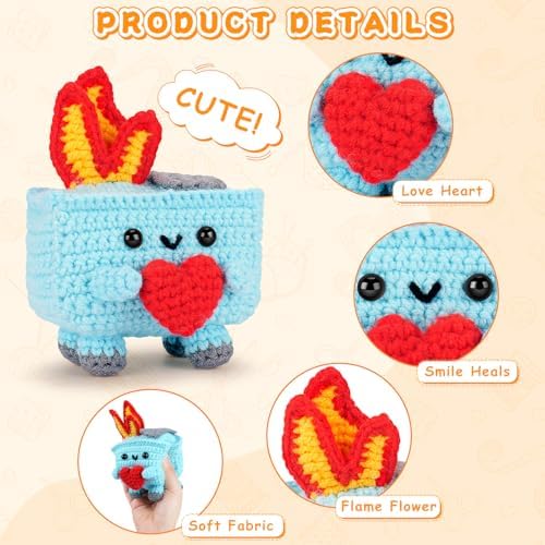 Crochet Kit for Beginners, 4PCS Dumpster Fire Crochet Starter Kit - Image 3