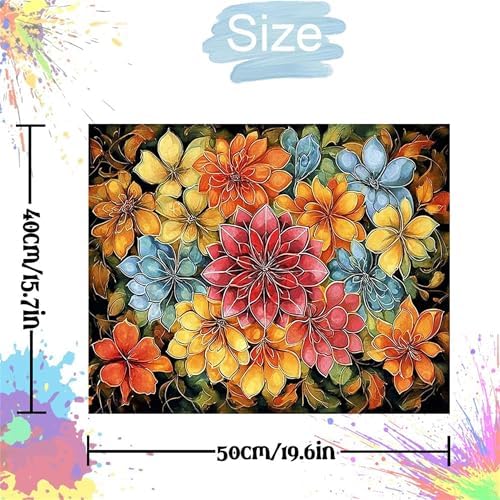 Flower Paint by Numbers Kit for Adults,Easy Adult Painting by Numbers for Beginner on Canvas,DIY Painting Kits for Home Wall Decor,Gifts (Flower3) - Image 2