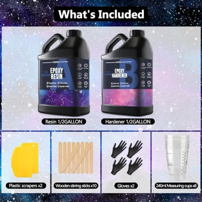 1Gallon Epoxy Resin Kit,Clear Resin No Yellowing No Bubble for Molds&Craft - Image 5