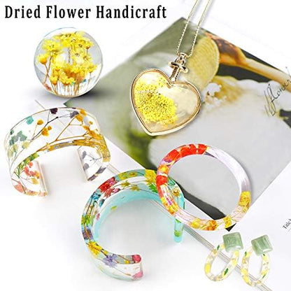 Augshy Dried Pressed Flowers - Real Natural Colorful Dry Flowers for Resin Jewelry Nail Art Craft DIY (Yellow) - Image 4