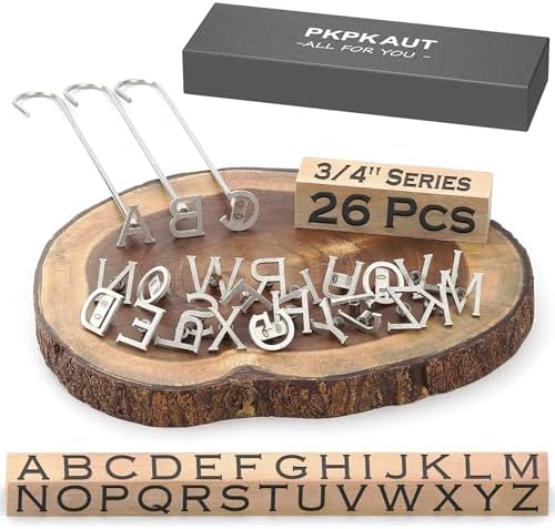 26Pcs 3/4" Custom Branding Iron for Wood, Leather Branding Stamp by PKPKAUT