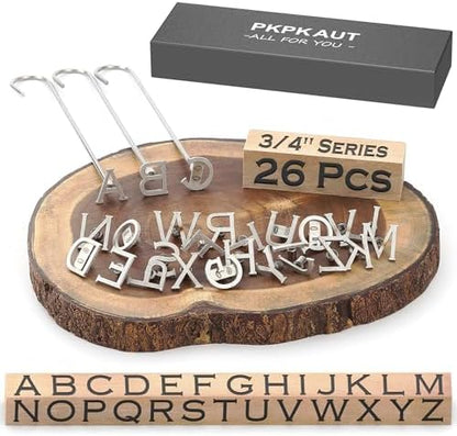26Pcs 3/4" Custom Branding Iron for Wood, Leather Branding Stamp by PKPKAUT