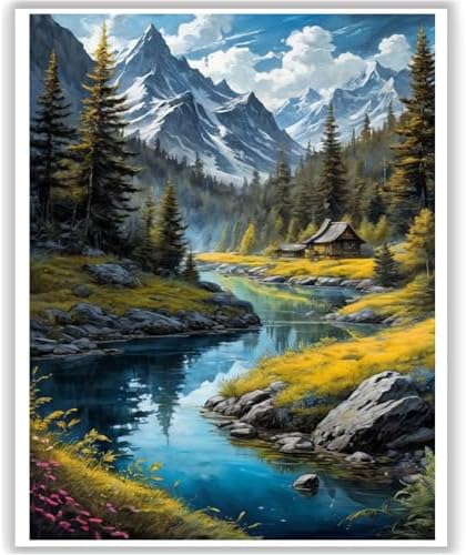 HITO Landscape Paint by Numbers Kit for Adults 16x20 Inch Frameless by HITO