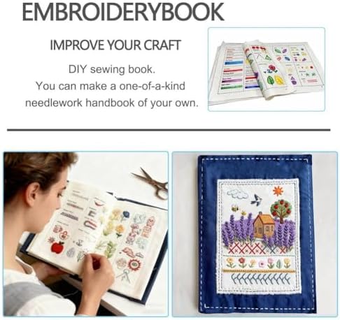 Embroidery Stitch Book Kit for Beginners, All-in-One Hand Embroidery Learning & Practice Book with Fabric Pages,100+ Patterns,Fabric & Tools,Beginner to Advanced DIY Stitching Set with English Guide - Image 4