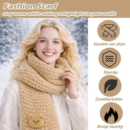 Novelchet Scarf Knitting Loom Kit for Beginners with Plush Yarn Khaki - Image 4
