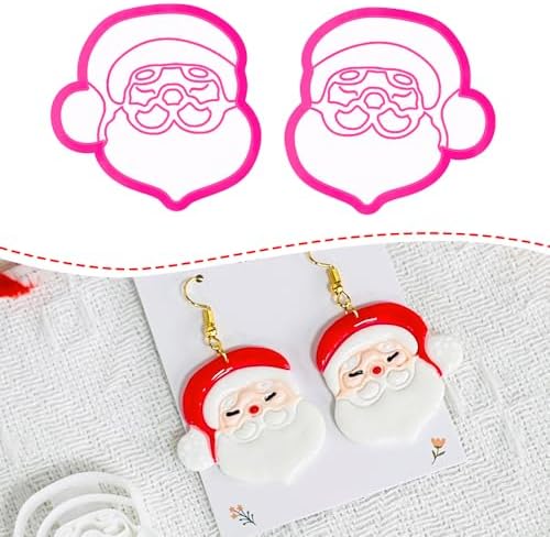 Xaekicr Christmas Santa Polymer Clay Cutters Set – Clay Earring Cutters for DIY Earrings – Cute Holiday Face Clay Molds – Polymer Clay Tools for Jewelry Making by Xaekicr