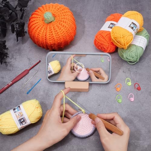 ACRNIGHEET 3 Pack Halloween Pumpkin Crochet Kit for Adults Beginners Fall - Image 4