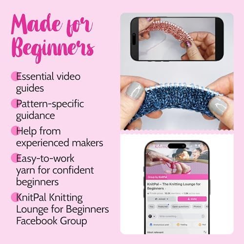 KnitPal Dishcloth Knitting Kit for Beginners (Jean Blue + Sky Blue) - Image 5
