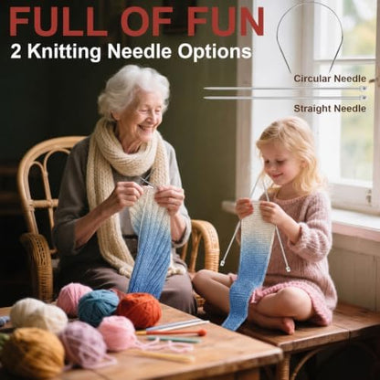 Knitting Kit for Beginners, Complete Starter Kit for Scarf, Hat, Gloves - Image 4