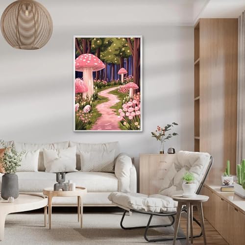 CasaWeave Mushroom Paint By Numbers Kit for Adults Beginner,Flower Adult Paint By Number Kits On Canvas,Oil Painting by Number Kit for Beginners,Paint by Number for Adults Home Wall Decor 16x20 Inch - Image 6