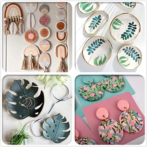 22 Air Dry Clay Tools for Adults Jewelry Making Sculpting Polymer Supplies Acrylic Roller Paint Brushes Set Dotting Scoring Stylus Craft Glue Sponge Silicone Clear Modeling Airdry Earring Kit - Image 6