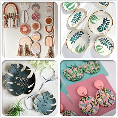 22 Air Dry Clay Tools for Adults Jewelry Making Sculpting Polymer Supplies Acrylic Roller Paint Brushes Set Dotting Scoring Stylus Craft Glue Sponge Silicone Clear Modeling Airdry Earring Kit - Image 6