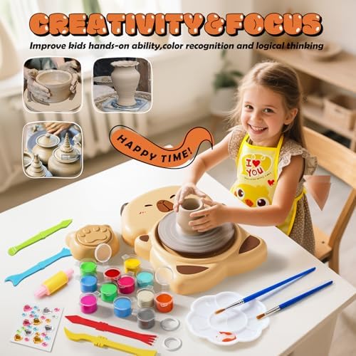 Capybaras Pottery Wheel Kit for Kids with foot pedal for kids ages 6-12 - Image 3