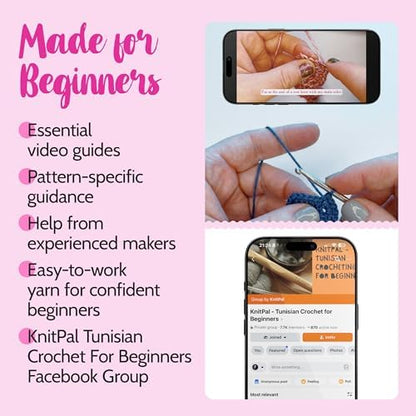 KnitPal Dishcloth Crochet Kit for Beginners (Jean Blue + Sky Blue) - Image 5