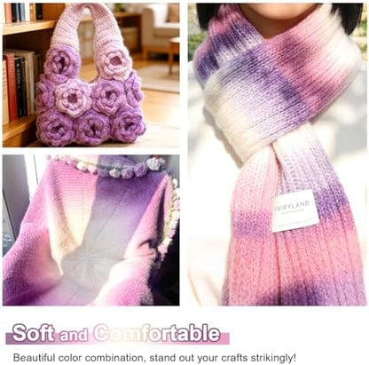 Aeelike Cake Yarn for Crocheting, Soft Ombre Crochet Yarn, Purple - Image 2
