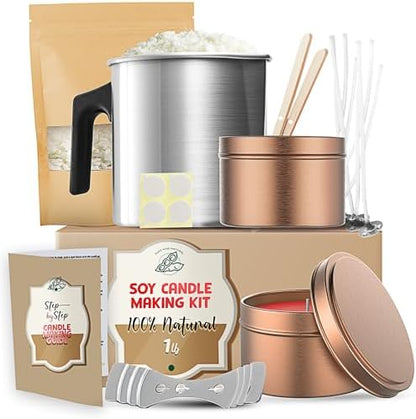 Etienne Alair Soy Candle Making Kit for Adults & Kids, Candle Making Supplies, DIY Candle Making Kit for Beginners, Natural Soy Wax Candle Making Kits - Complete Candle Kit, 1 Lbs by Etienne+Alair